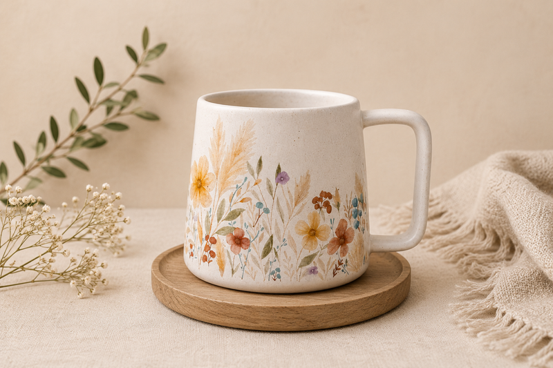 Heavy Stoneware Artisan Designed Mugs