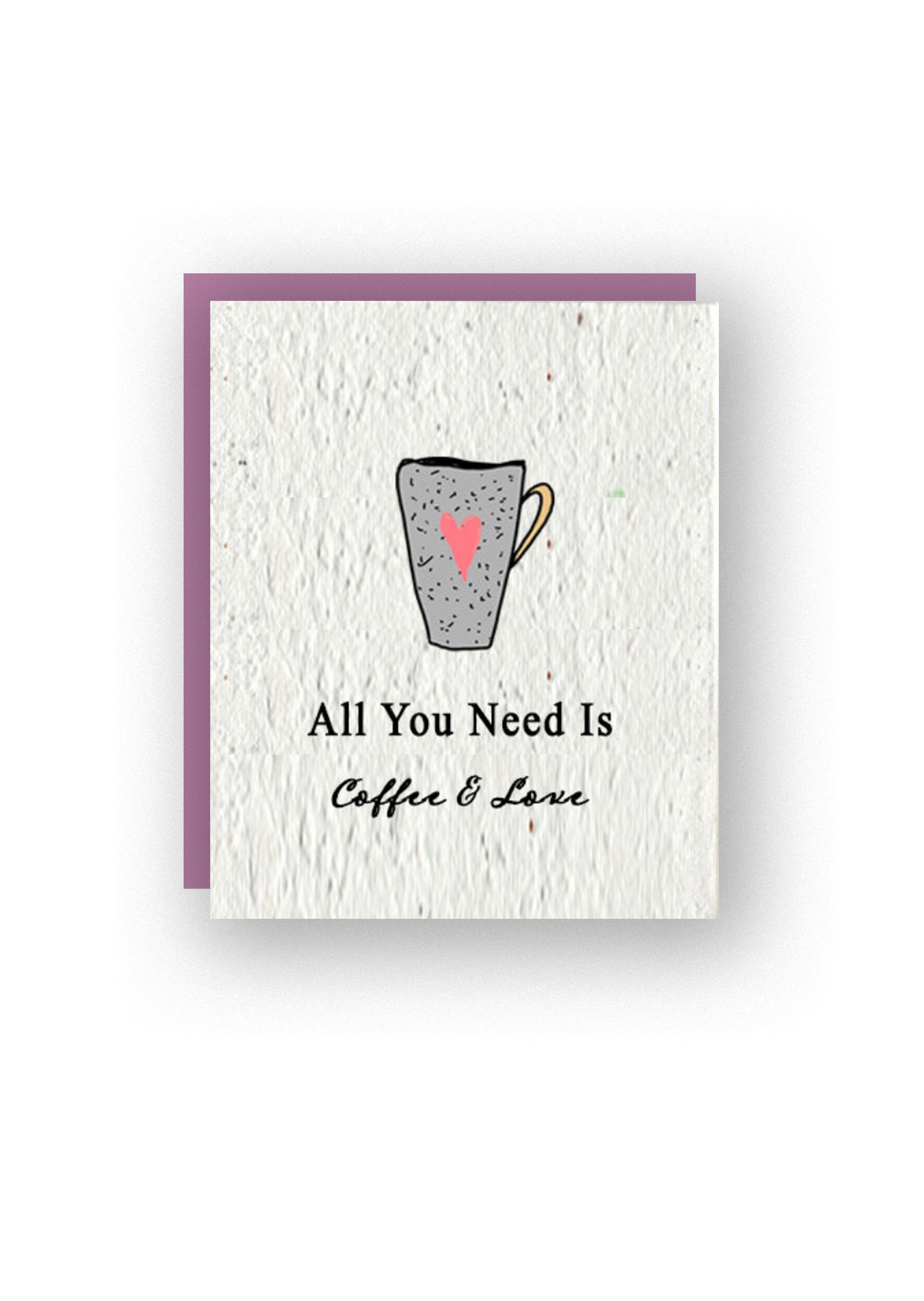 Coffee and Love Wildflower Seed Paper Card