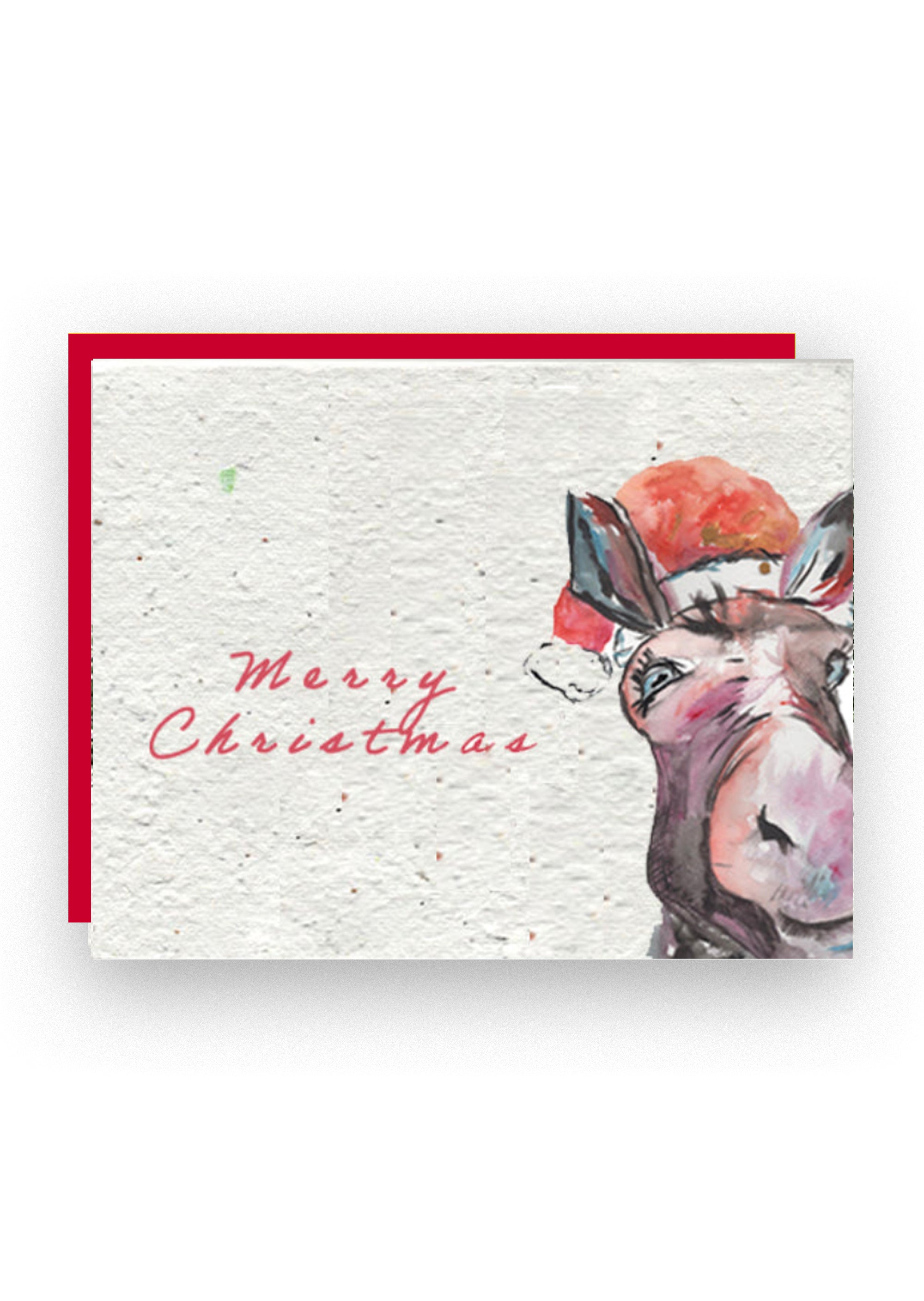 Merry Christmas Donkey Wildflower Seed Paper Card
