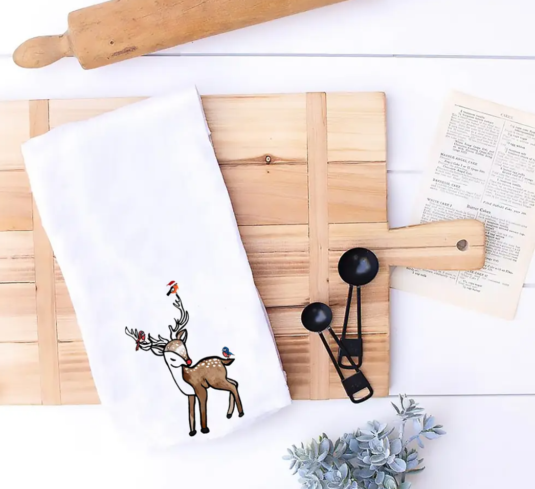 Reindeer Tea Towel