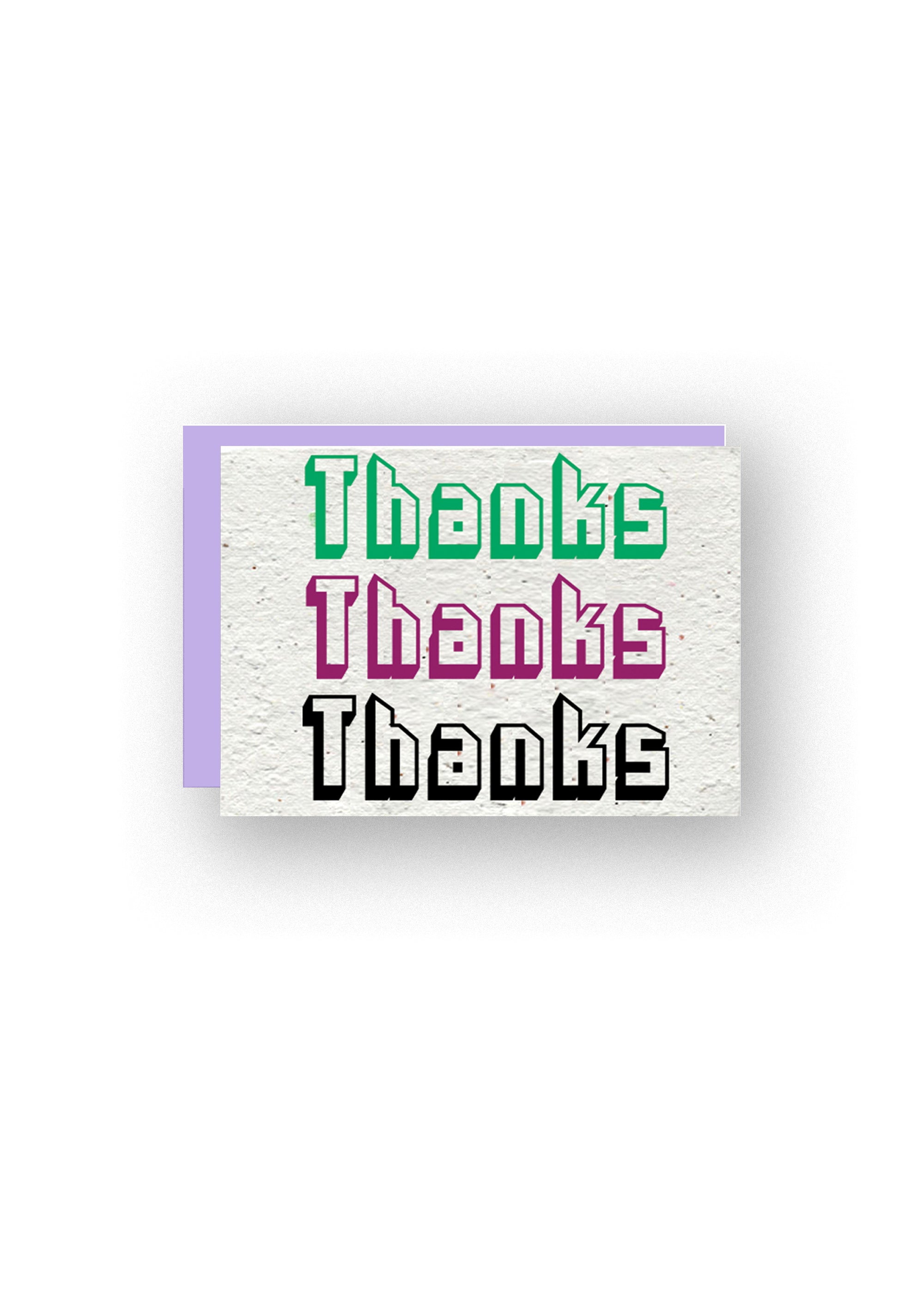 "Thanks Thanks Thanks" Wildflower Seed Paper Card