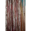 Artsy Ems Designs presents an abstract oil painting of tall, slender birch trees with white bark and black markings, set against earthy browns, reds, yellows, and touches of teal. Vertical lines and natural textures are beautifully emphasized on canvas.