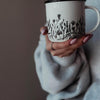 Black and White Flowery Mug
