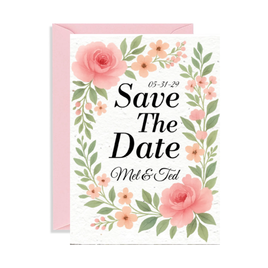Blushing Blooms Save the Date