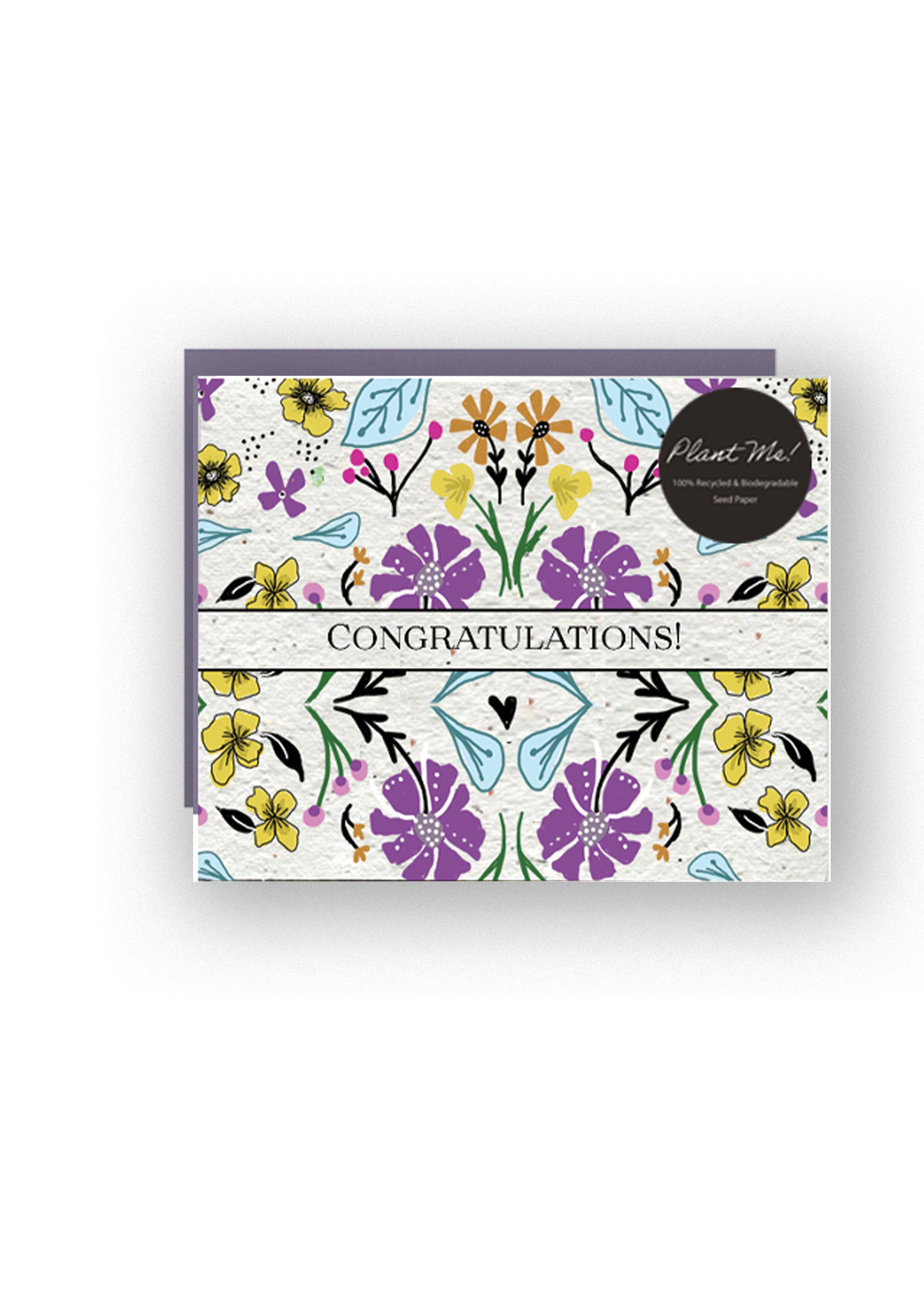 Congratulations Garden Wildflower Seed Paper Card