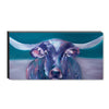 A vibrant bull head with large white horns on teal by Artsy Ems Designs. This modern, abstract Cow Life Inspired art is available as Original Art Prints or Gallery Wrap Canvas to liven up any space.