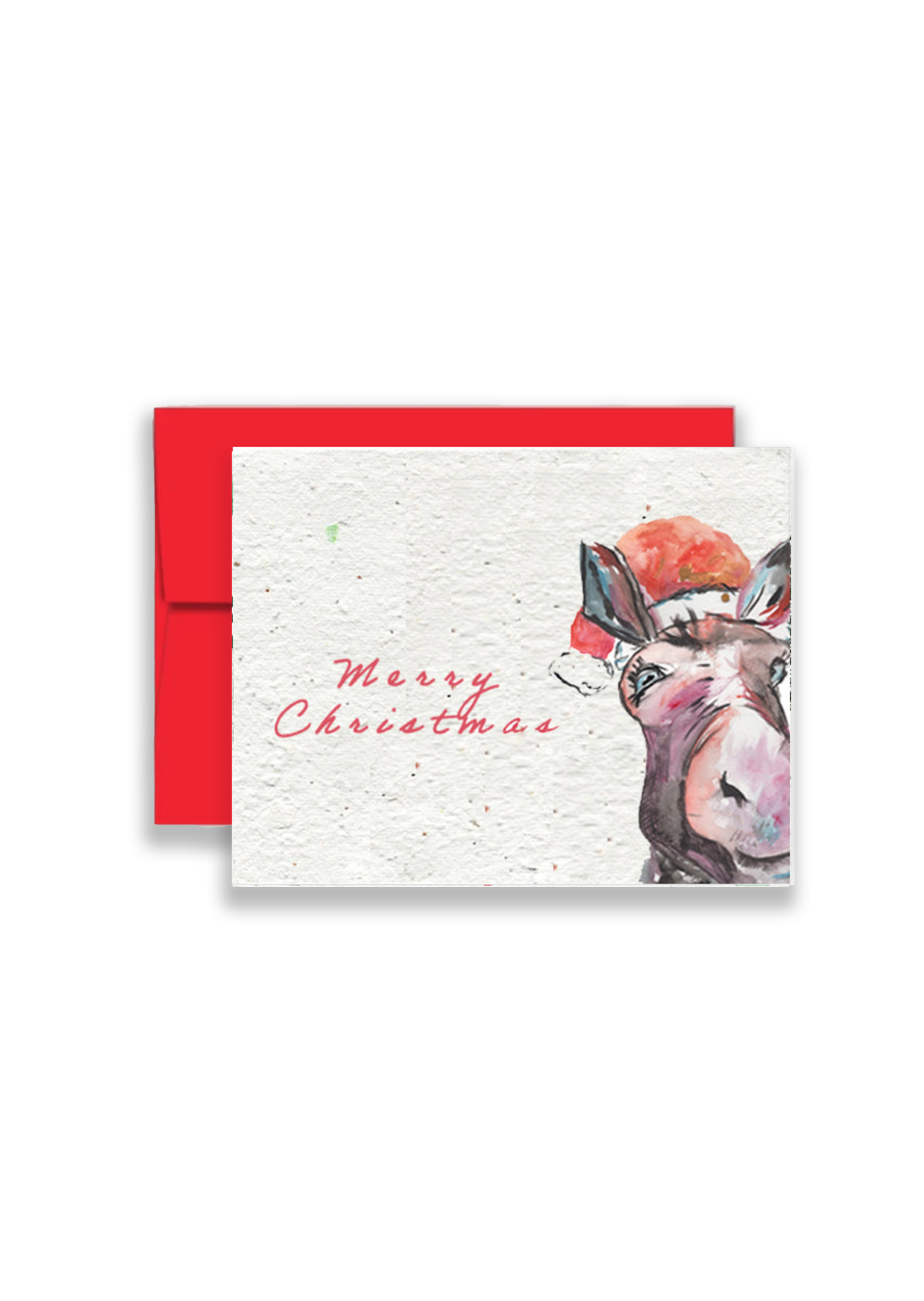 Merry Christmas Donkey Wildflower Seed Paper Card
