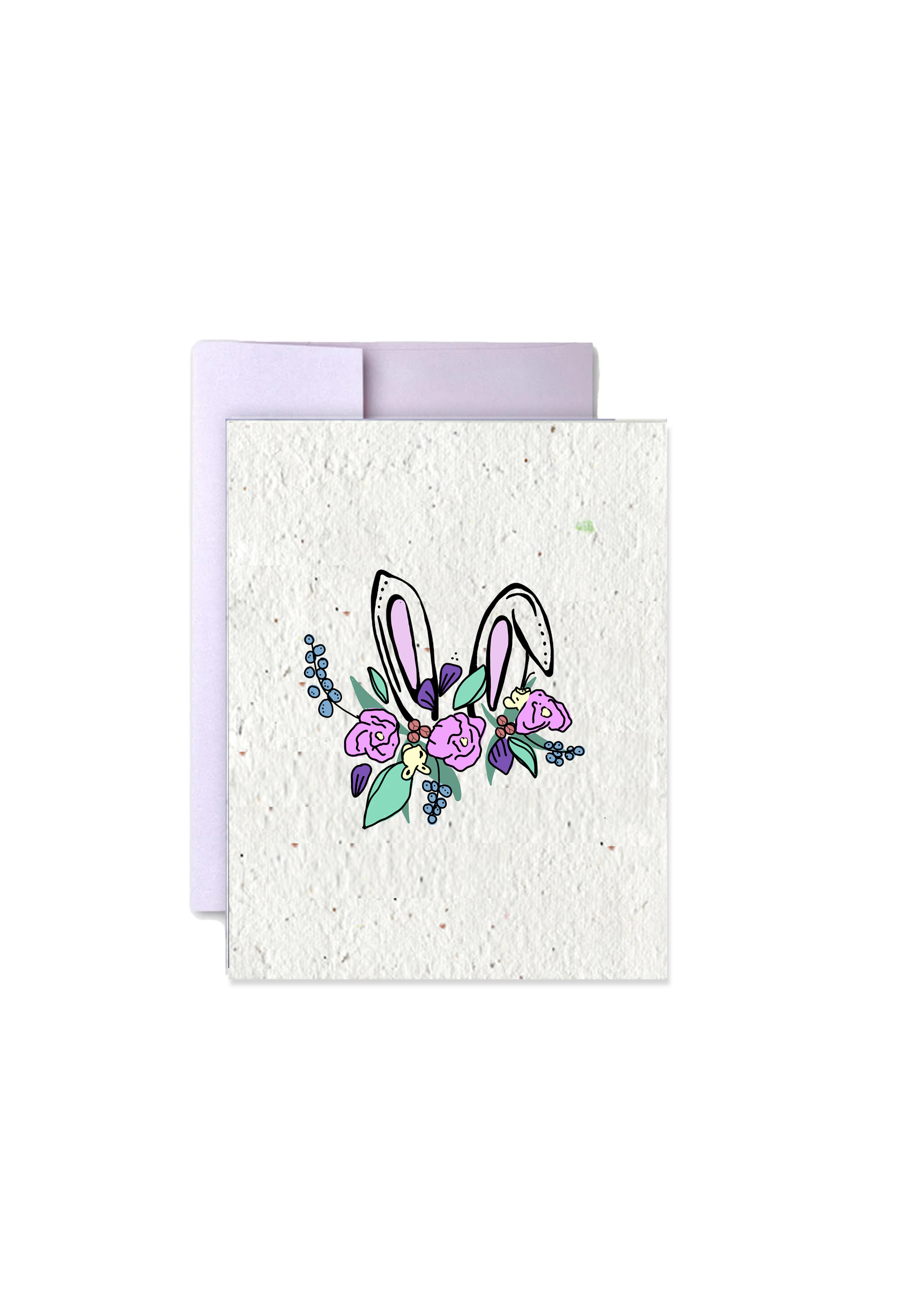 Floral Bunny Garden: Wildflower Seed Paper Easter Card