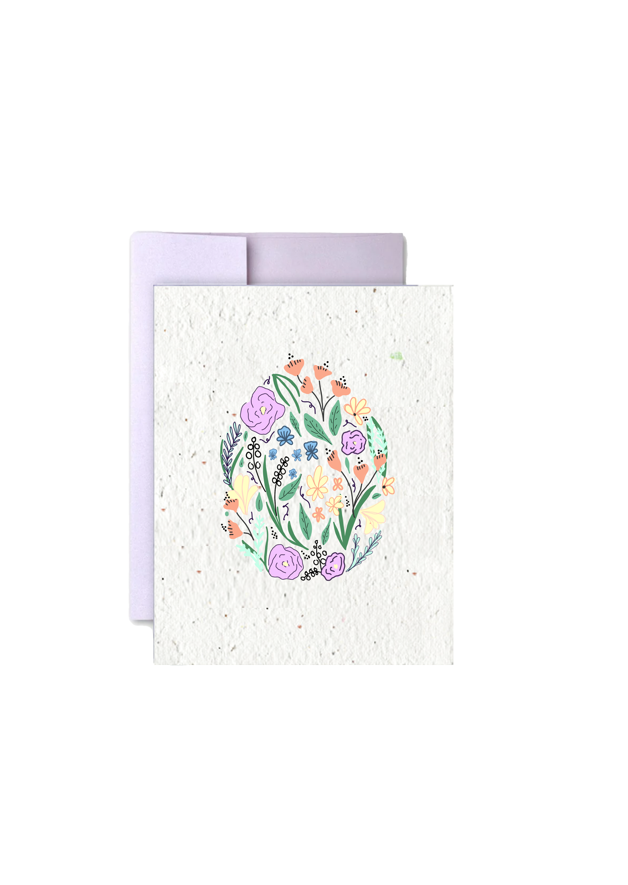 Floral Easter Egg Blooms: Artisan Seed Paper Card