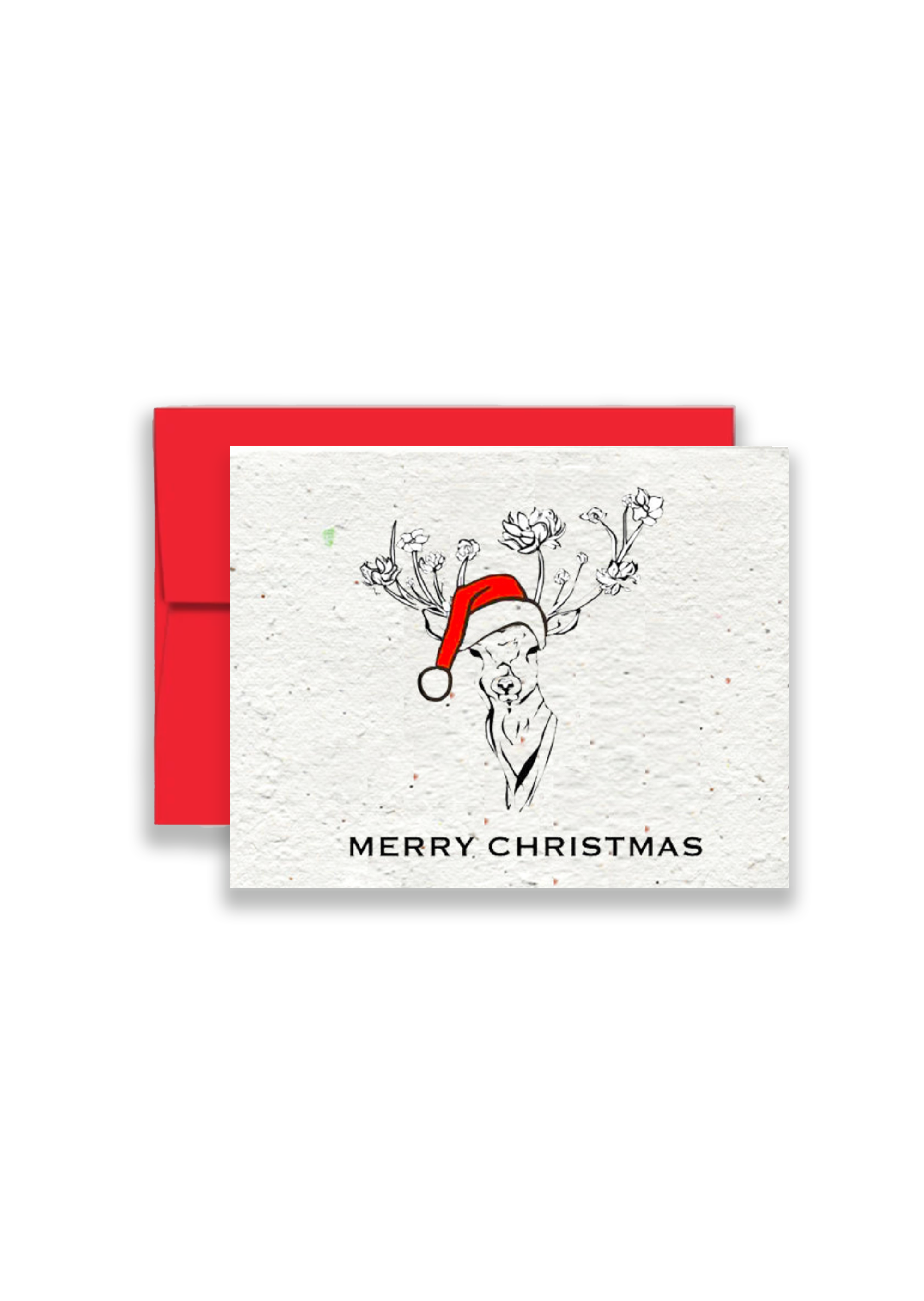 Merry Christmas Elk Wildflower Seed Paper Card