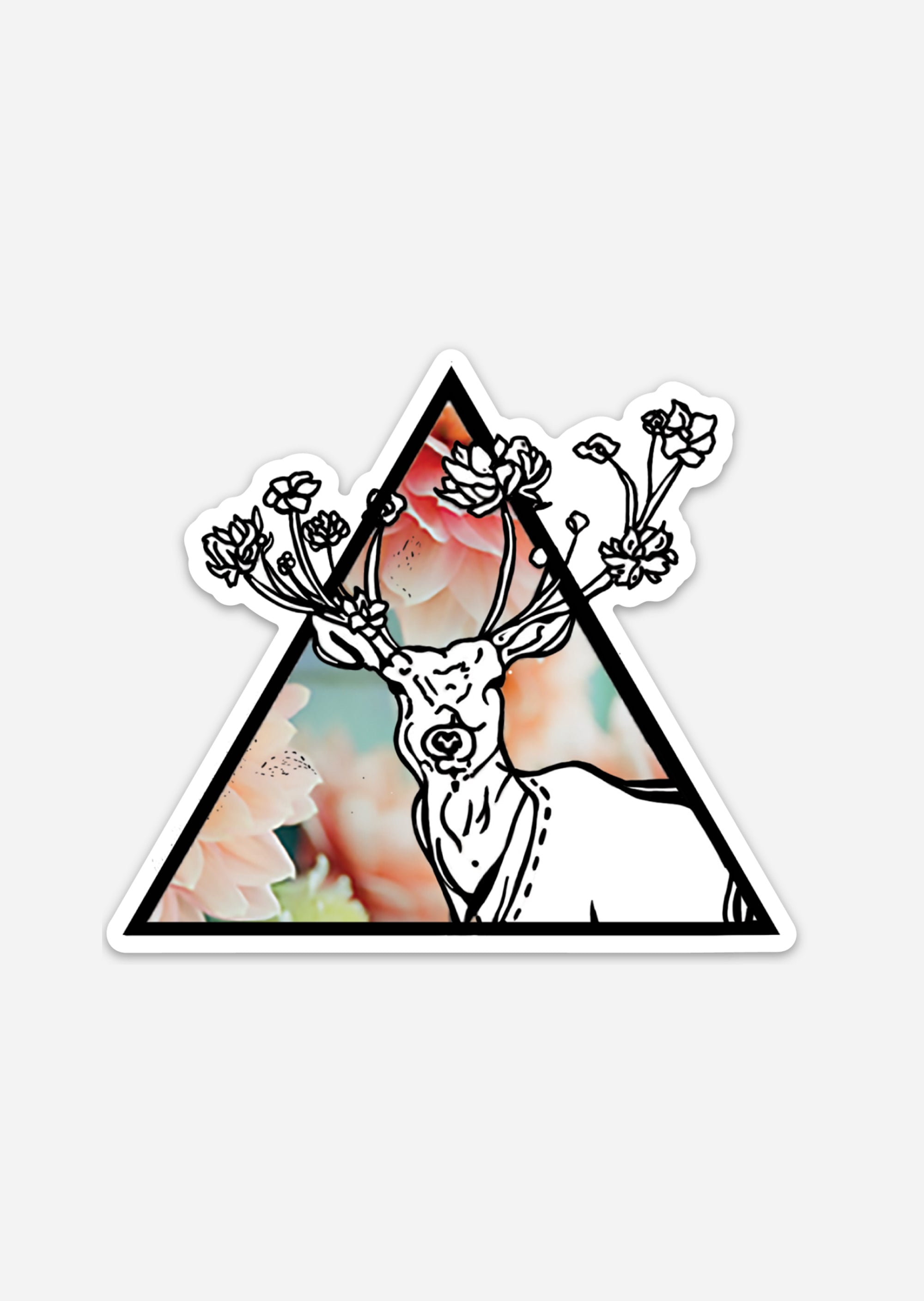 Elk and Floral Symphony Sticker