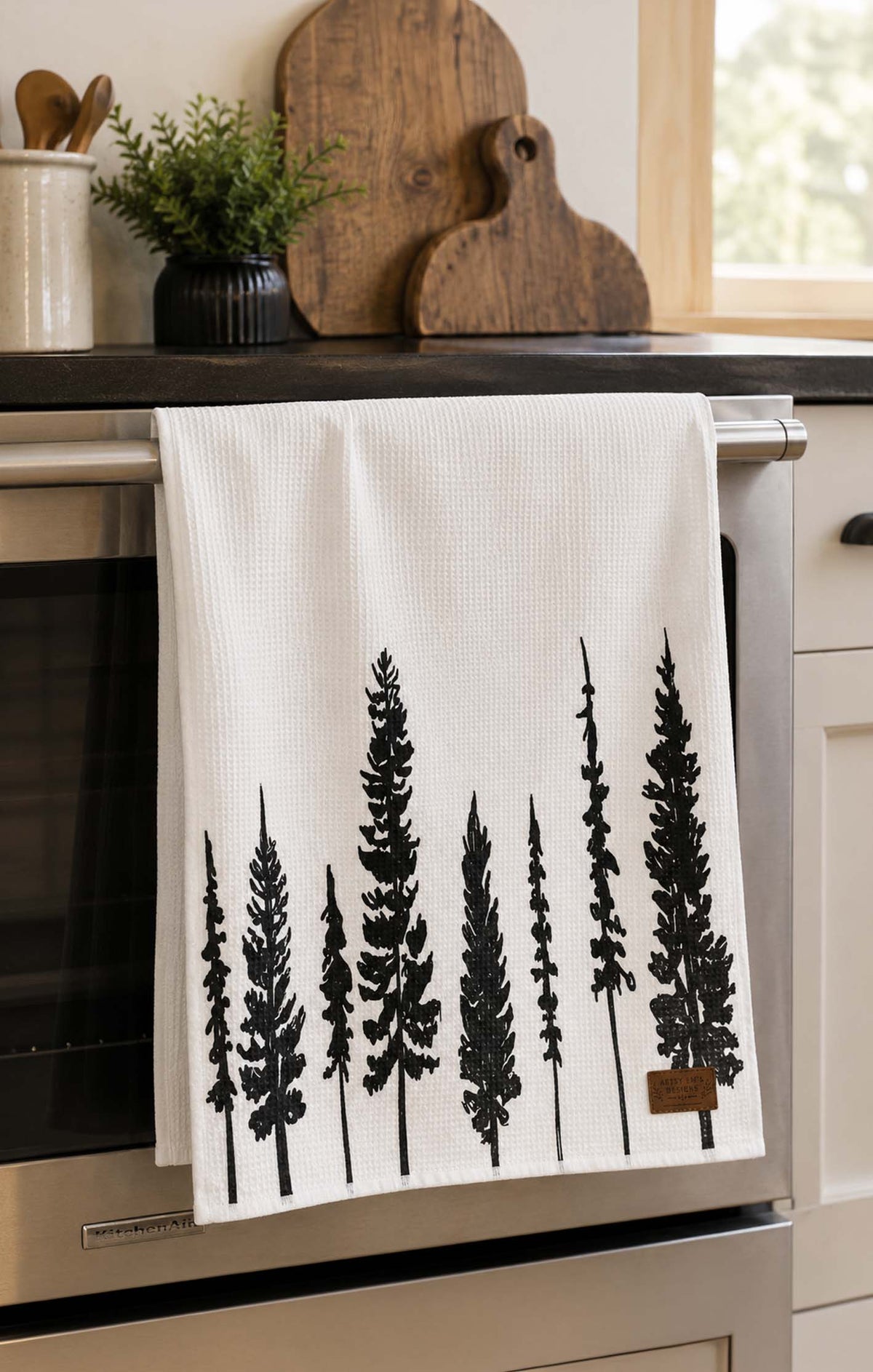 Evergreen Waffle Style Tea Towel