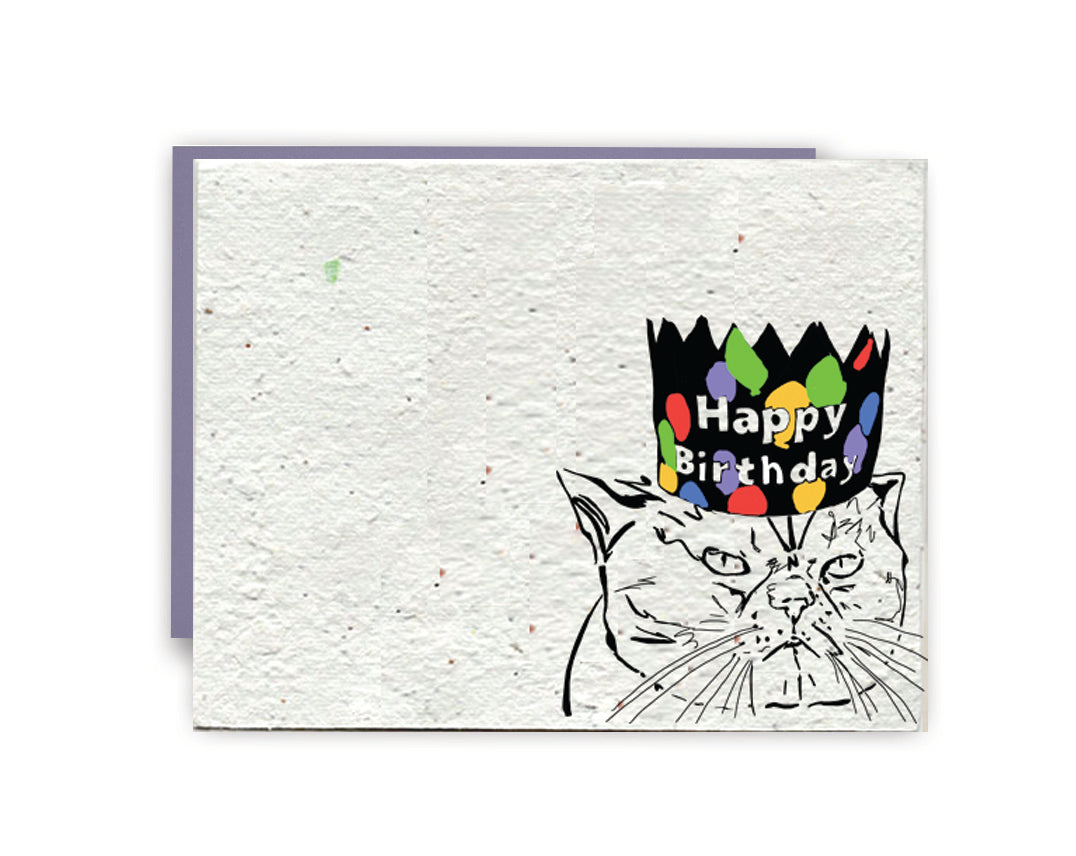 Purrfect Blooms Birthday Card