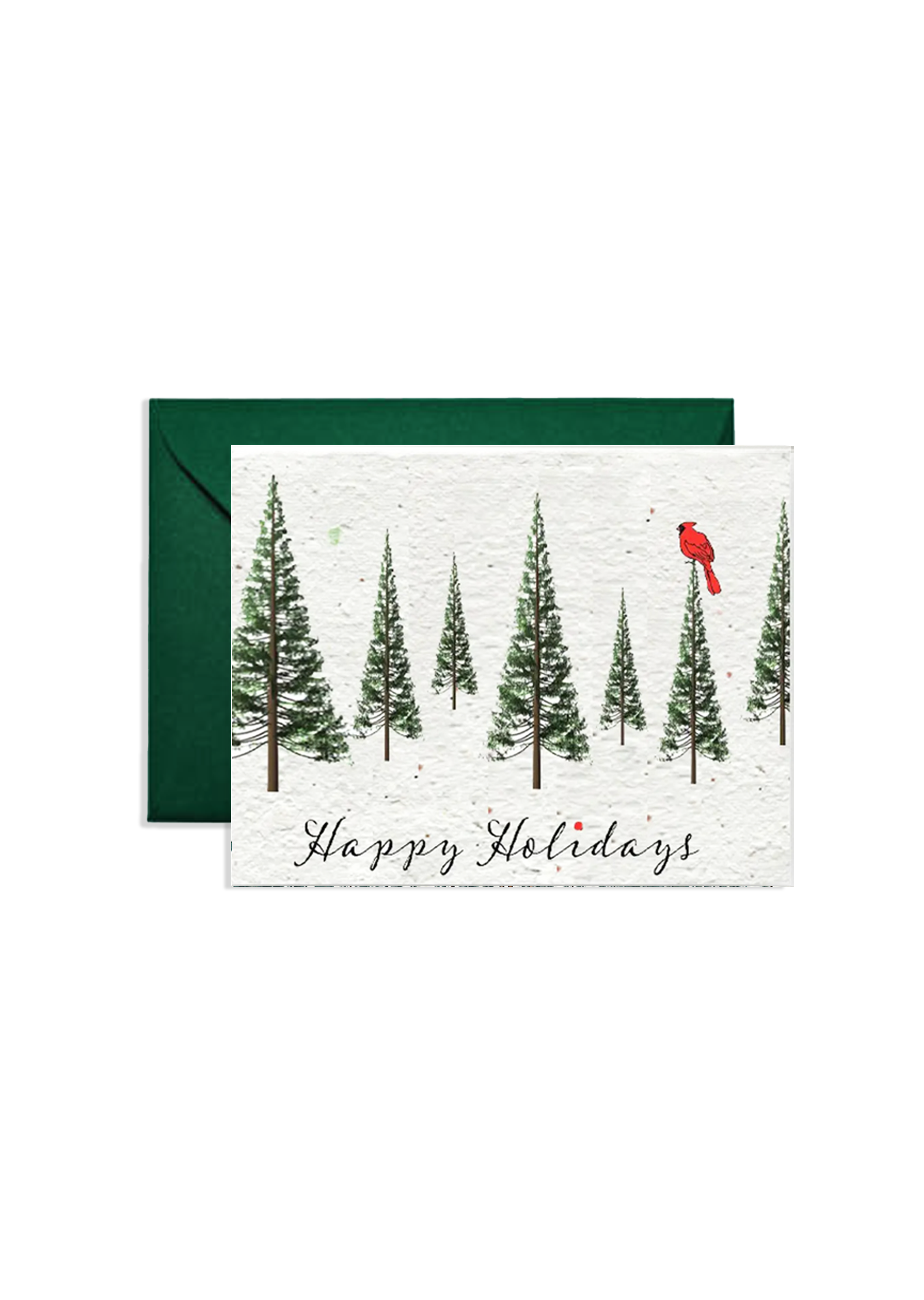 Happy Holidays Evergreen Cardinal Wildflower Seed Paper Card