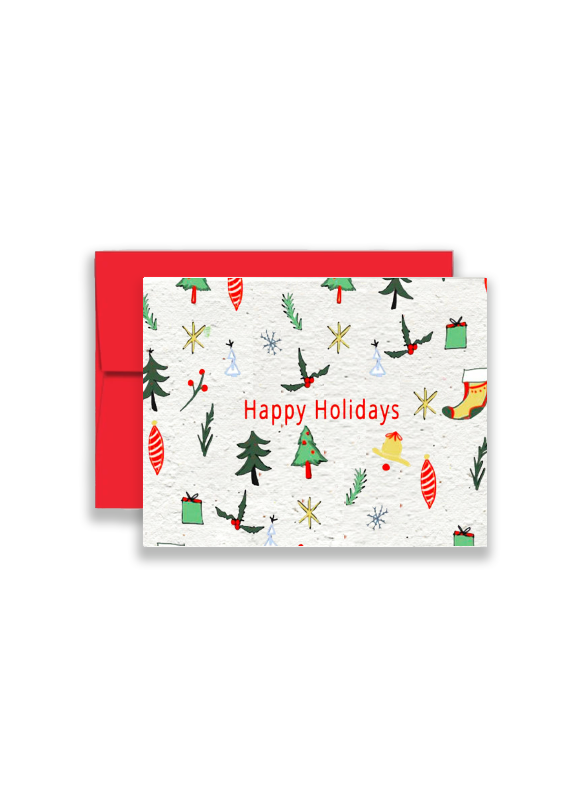 Happy Holidays Mixed Design Wildflower Seed Paper Card