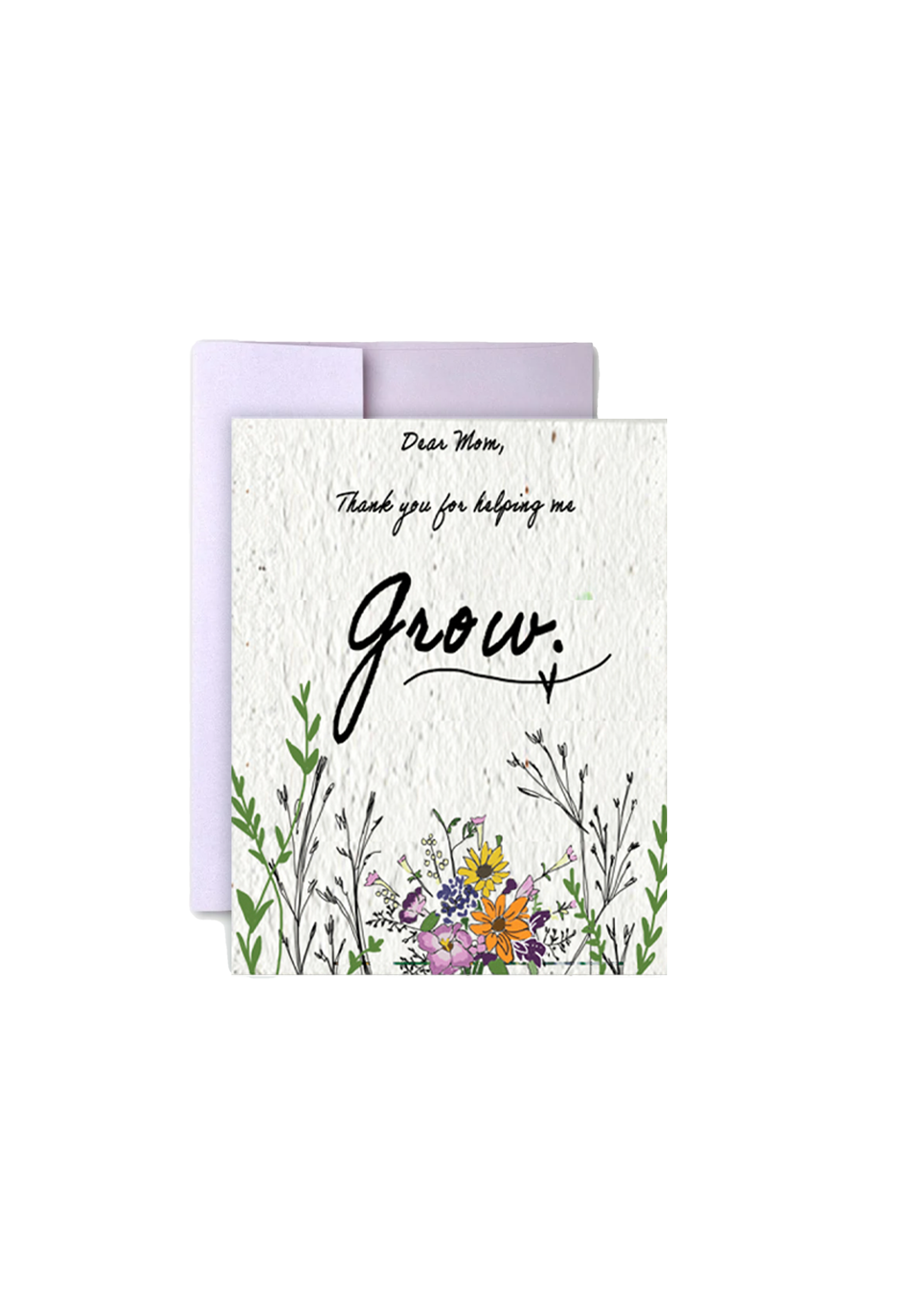 Thank you for helping me grow Wildflower Seed Paper Card
