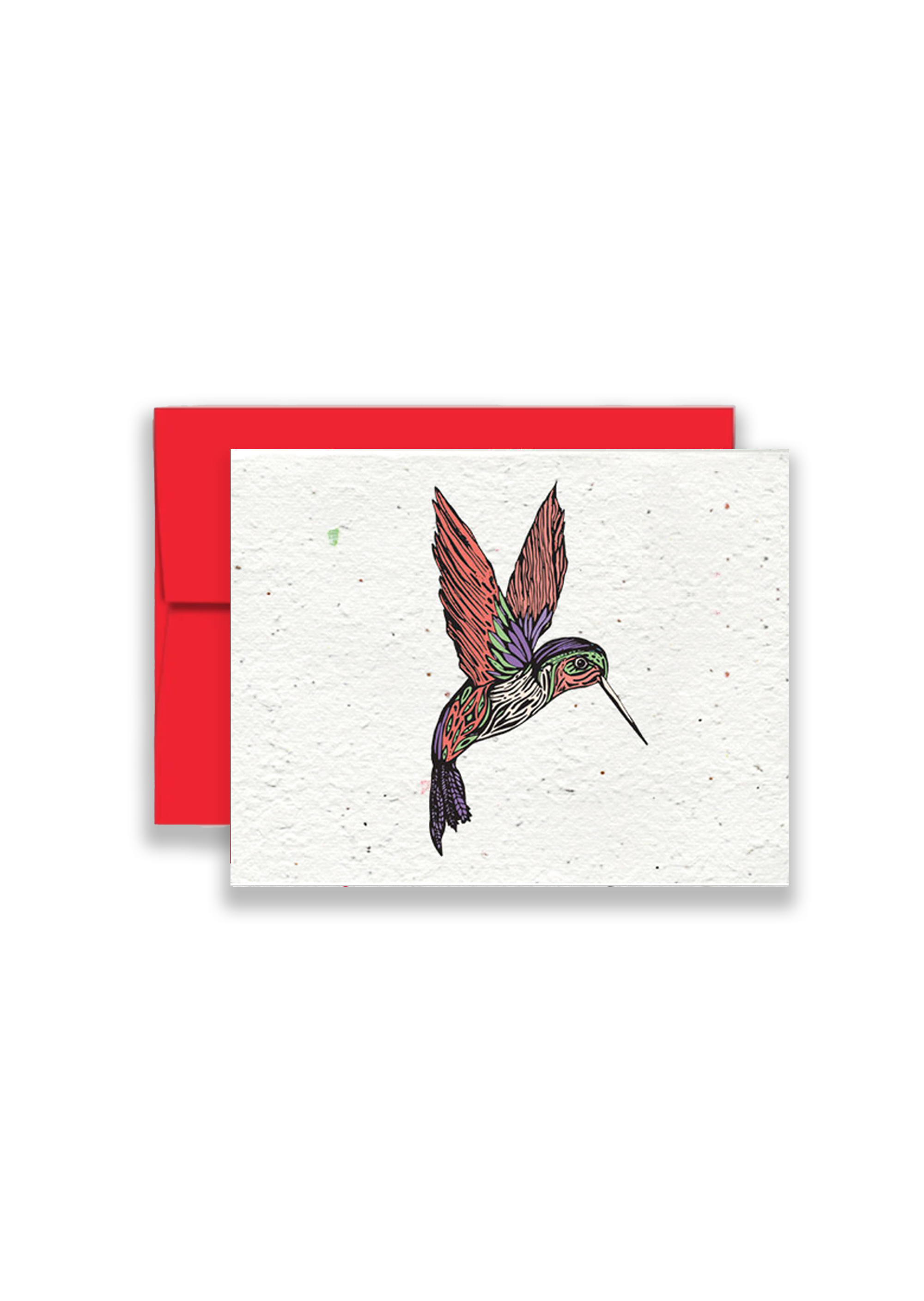 Whimsical Hummingbird Harmony Wildflower Seed Paper Greeting Card