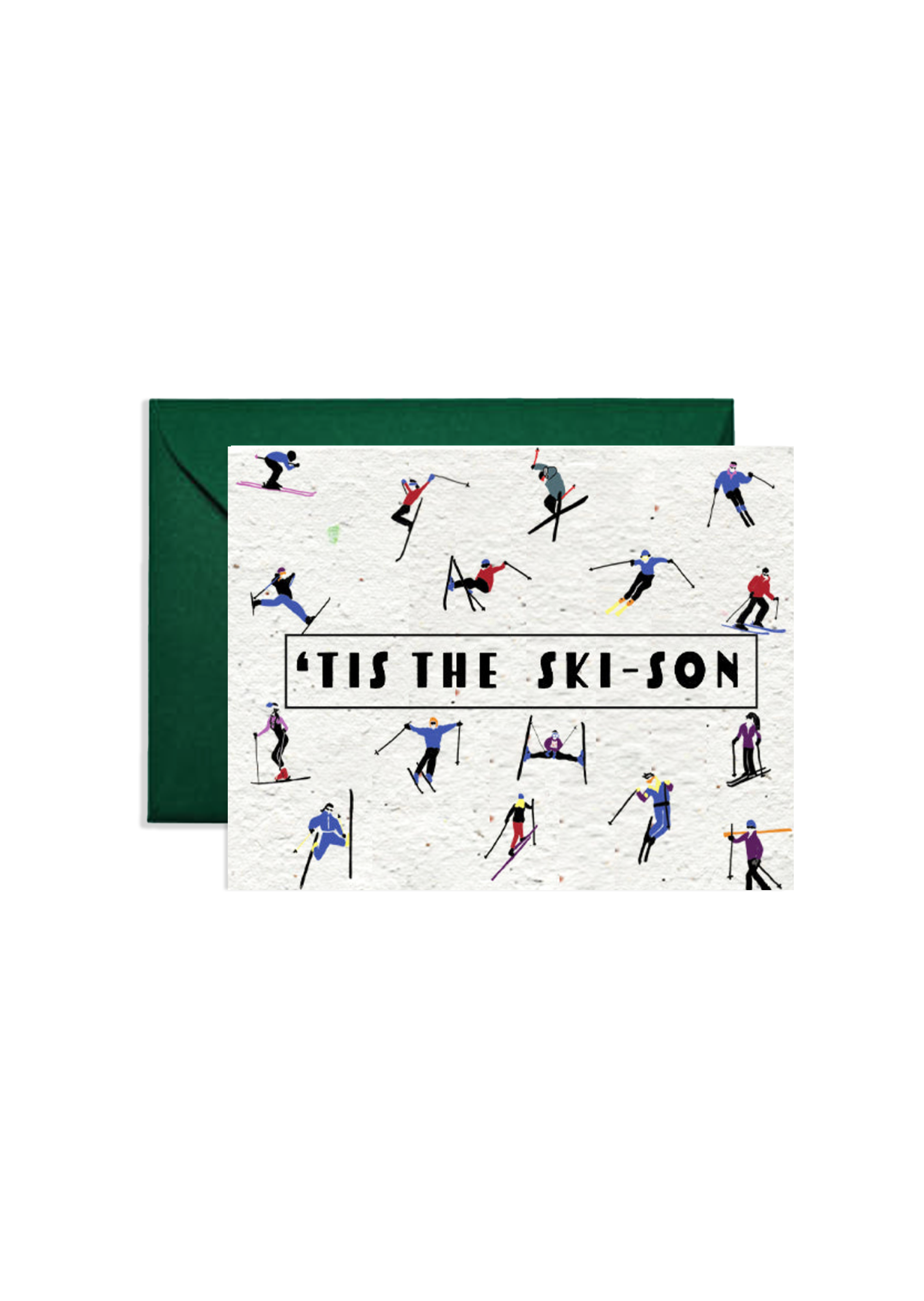 Skiing Adventure Wildflower Seed Paper Greeting Card