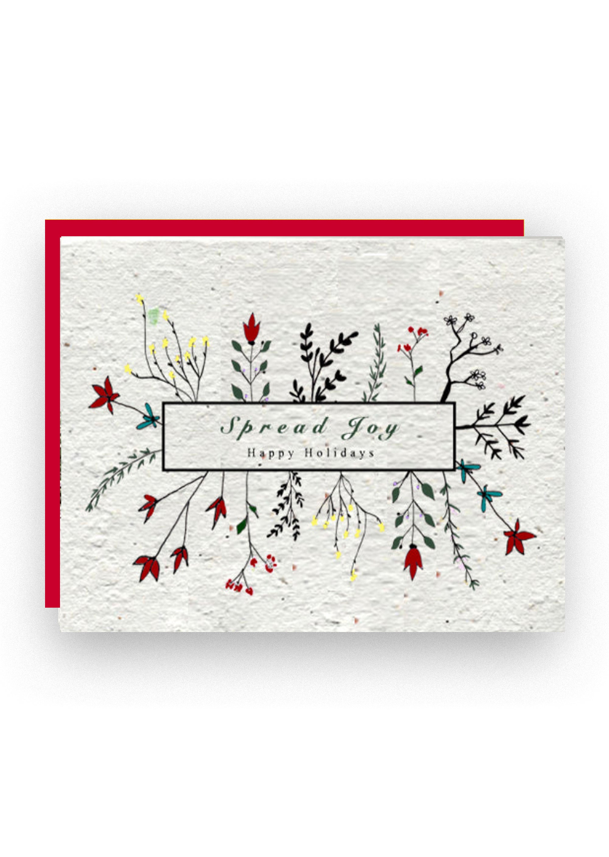 Spread Joy Happy Holidays Wildflower Seed Paper Card