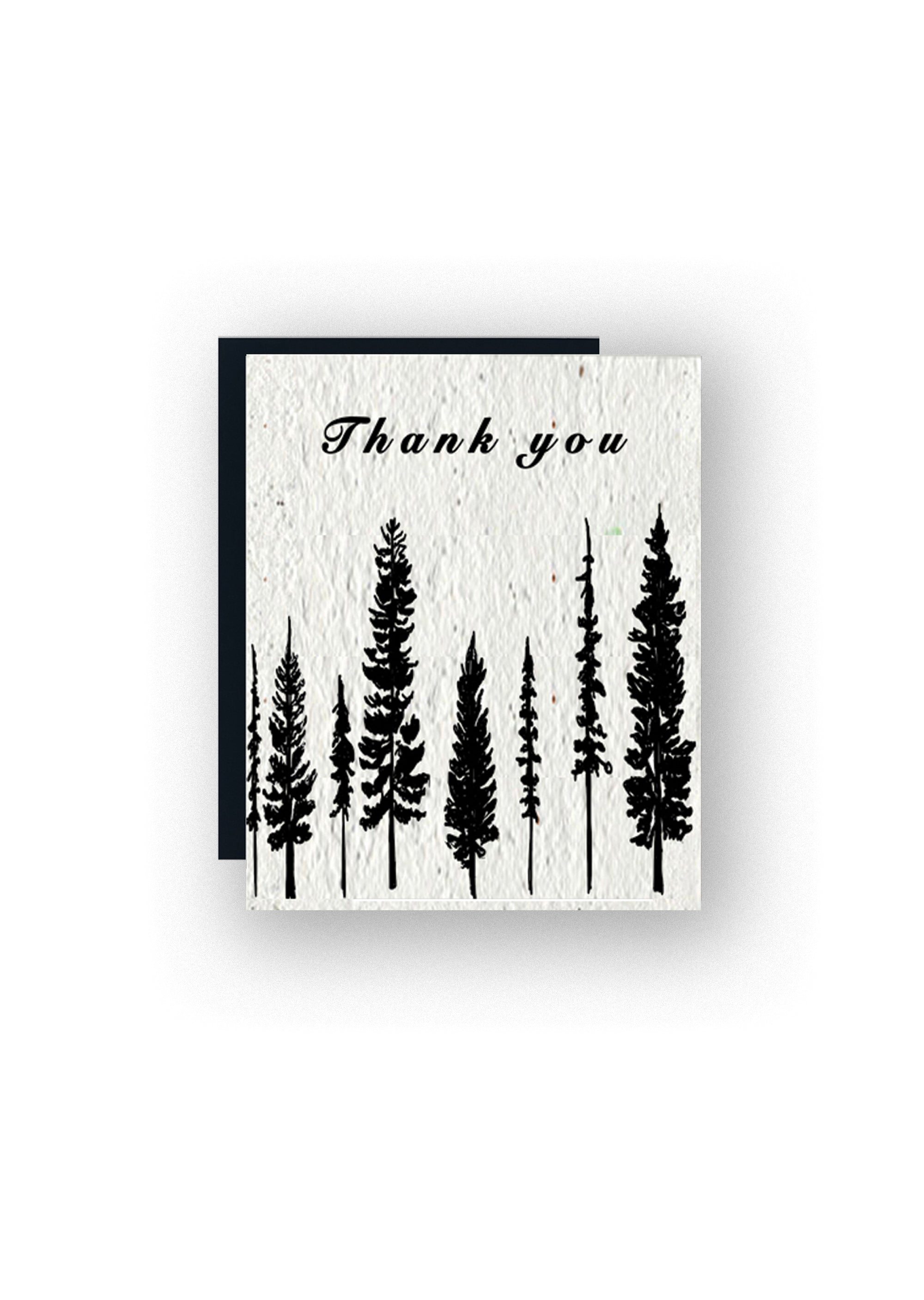 Thank you Evergreen Trees Wildflower Seed Paper Card