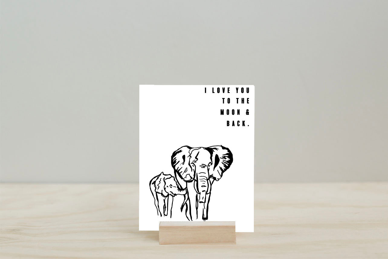 "I Love You More to the moon and back" Letterpress Greeting Card
